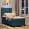 vidaXL LED Boxspringbett mit Matratze Blau 90 x 190 cm Samt 3343902 Bild 4