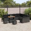 vidaXL Garten-Sofa-Set mit Kissen mit Speicher 12 pcs Schwarz 3364124 Bild 3