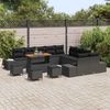 vidaXL Gartensofa-set mit Kissen 14 pcs Schwarz Poly-Rattan 3362849 Bild 3