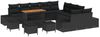 vidaXL Gartensofa-set mit Kissen 14 pcs Schwarz Poly-Rattan 3362849 Bild 2