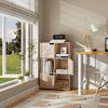 Woltu Bücherregal, 1-tlg, Standregal mit 3 Türen, MDF, 6 Fächer, Anti-Kipp-Vorrichtung Bild 3