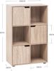 Woltu Bücherregal, 1-tlg, Standregal mit 3 Türen, MDF, 6 Fächer, Anti-Kipp-Vorrichtung Bild 2