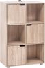 Woltu Bücherregal, 1-tlg, Standregal mit 3 Türen, MDF, 6 Fächer, Anti-Kipp-Vorrichtung Bild 4