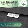 Slummer Bettwäsche Mako Satin 135x200 Baumwolle Kissenbezug 80x80, Damast, 4 teilig, Anthrazit Grau Reißverschluss Bild 2