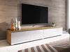 TV-Lowboard Stone 180, ohne Beleuchtung, Farbe: Wotan / Weiß Hochglanz Bild 3