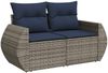 vidaXL 7-teiliges Gartensofa-Set mit Kissen, grau, Polyrattan 3221680 Bild 3