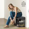 Schuhregal mit Sitzbank, 3 Ablagen, 86 x 30 x 45,4 cm, Grau Bild 4