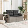vidaXL Gartensofa 2-Sitzer mit Kissen Grau Poly Rattan 366123 Bild 3