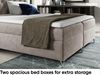 MEBLINI Boxspringbett GIULIA 120x200 cm mit Bettkasten – H4/Beige Samt Polsterbett - Doppelbett mit Topper & Taschenfederkern-Matratze Bild 4