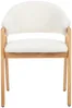 Vente-unique - SOLUNA Stuhl Stoff Weiß - B 53,5 cm x H 82 cm x L 56 cm Bild 3