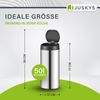 Juskys Mülleimer mit Bewegungssensor, wasserdicht, Silber, 50 Liter Bild 2