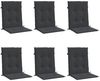 vidaXL Gartenstuhlauflagen für Niedriglehner 6 Stk. Schwarz 100x50x3cm 314138 Bild 3
