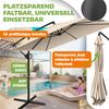 KESSER® 'Holly' Ampelschirm ohne LED Solar, inkl. Ständer, Abdeckung & Windsicherung mit Kurbel, Aluminium beige, Ø 350 cm Bild 4