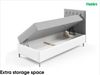 MEBLINI Kinderbett mit Bettkasten FILIPPO 1 80x200 Rechts – H3/Schwarz Samt Gepolstert Einzelbett mit Matratze - Polsterbett mit Stauraum - Bett mit Kopfteil – Stauraumbett Bild 5