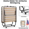 80 x 200 cm Klappbares Gästebett Faltbares Faltbett mit Matratze aus Rückstellschaum Beige hergestellt in Italien Herkunft: Italien Bild 4