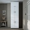 Roomart Waschmaschinenschrank DORA-II- Waschmaschinen- & Trocknerschrank mit Türen & Ausziehbrett – Waschküchenschrank für Waschmaschine & Trockner • Weiß Bild 3
