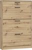 Forte NIKO Schuhschrank 80 90, Skandi-Schrank, 3 Kippfächer, 1 Schublade, Holzwerkstoff, Flur, Abstellraum, Artisan Eiche Holzdekor, 83,2 cm breit x 127,7 cm hoch x 20,4 cm tief Bild 3