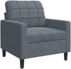 vidaXL 3-tlg. Sofagarnitur mit Kissen Dunkelgrau Samt 3278432 Bild 5