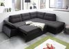 Ecksofa JAK Couch Schlafcouch Sofa Lederlook schwarz grau Ottomane rechts L-Form Bild 5