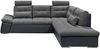 Ecksofa JAK Couch Schlafcouch Sofa Lederlook schwarz grau Ottomane rechts L-Form Bild 3