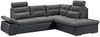 Ecksofa JAK Couch Schlafcouch Sofa Lederlook schwarz grau Ottomane rechts L-Form Bild 2