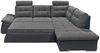 Ecksofa JAK Couch Schlafcouch Sofa Lederlook schwarz grau Ottomane rechts L-Form Bild 4