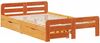 vidaXL Massivholzbett ohne Matratze Wachsbraun 135x190 cm Kiefernholz 3309055 Bild 3