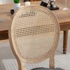 Esszimmerstuhl 2er-Set mit Rattanrücken & Stoffbezug, Grau Bild 2