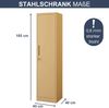 Aktenschrank abschließbar ALEX - 5 Ebenen verstellbar, Flügeltüren | Metallschrank Werkstatt Mehrzweckschrank Büroschrank aus Stahl Werkzeugschrank, 185x45x40cm Beige Bild 2