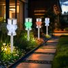 4x RGB LED Solarleuchte, Edelstahl, Kristalle, H 35 cm Bild 3
