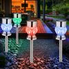 4x RGB LED Solarleuchte, Edelstahl, Kristalle, H 35 cm Bild 4