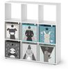 Kinderregal Nove Weiß 104 x 108 cm mit 6 Faltboxen Vicco Bild 1