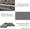 Juskys Sofa Davos Links mit Schlaffunktion - Ecksofa für Wohnzimmer mit Bettkasten & LED - Stoff Schlafsofa L Form Couch Beleuchtung - Hellgrau Bild 5