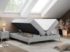Boxspringbett - Doppelbett mit Multipocket-Matratze - LESS -200x200 - Hellgrau Stoff - H3 Bild 2