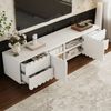 TV-Schrank 175 x 38 x 37 cm in Weiß – Lowboard mit Türen und Schubladen aus MDF und Holzwerkstoff Bild 5