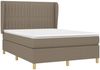vidaXL Polsterbett mit Matratze Taupe 140x200 cm Stoff Bild 3