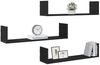 vidaXL Wandregale 3 Stk. Schwarz Eichen-Optik 80x18x18cm Holzwerkstoff 868072 Bild 4