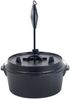 2x Dutch Oven Topf aus Gusseisen 4,3 Liter Schmortopf Kochtopf Grillplatten-Deckel Lagerfeuertopf schwarz Bild 3