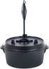2x Dutch Oven Topf aus Gusseisen 4,3 Liter Schmortopf Kochtopf Grillplatten-Deckel Lagerfeuertopf schwarz Bild 2