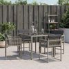 vidaXL Gartenstühle mit Kissen 4 Stk. Grau Poly Rattan 365019 Bild 3