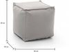 Dmora Aron Pouf, Multifunktionspouf, Relaxsessel aus gepolstertem Stoff, 100 % Made in Italy, 45x45h45 cm, Weiß Bild 3