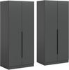 Home affaire Schrank-Set Skarde moderner Kleiderschrank Schlafzimmerschrank, (1-St, wähle deine beste Schrank Kombination), Skarde Kleiderschrank 160 cm, 2 Kleiderstangen und 2 Böden Bild 4