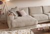 KAWOLA Sofa MADELINE Wohnlandschaft U-Form Cord taupe Longchair links 86 x 224 x 425 cm Bild 4