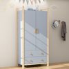 Garderobenset 89,6x44x180,5 cm & 70x44x180 cm mit Kleiderstange und Schubladen – Blau/Natur Bild 4