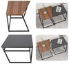 MULISOFT Beistelltisch Couchtisch Satztische für Wohnzimmer Kaffeetisch stapelbar (2er Set, großer Tisch(52x33x43cm),Kleiner Tisch(37x37x47cm), Beistelltisch 2er-Set Unregelmäßiger quadratischer Tisch Bild 4
