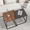 MULISOFT Beistelltisch Couchtisch Satztische für Wohnzimmer Kaffeetisch stapelbar (2er Set, großer Tisch(52x33x43cm),Kleiner Tisch(37x37x47cm), Beistelltisch 2er-Set Unregelmäßiger quadratischer Tisch Bild 2