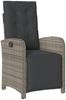 vidaXL 9-tlg. Garten-Essgruppe mit Kissen Grau Poly Rattan 3212220 Bild 5