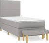 vidaXL Boxspringbett mit Matratze Stoff Hellgrau 80x200 cm, Härtegrad: H2 [3136949] Bild 2