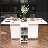 oyajia Esstisch Klapptisch für 4-6 Personen mit Offenen Ablagen, 1 Schublade (Klappbarer Esstisch, 118.5 x 72 x 75CM), Esszimmer für Kleine Räume Bild 2