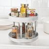 Drehbares Rundtablett Ablage Organizer Küche Bad 2er Set mDesign hellgrau/silber Bild 3